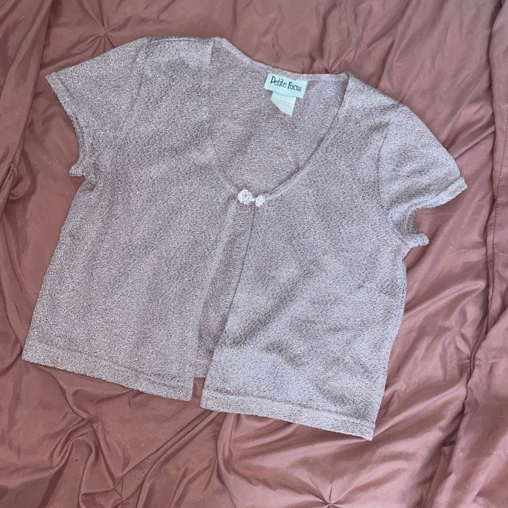 Lavender Short Sleeve Cardigan